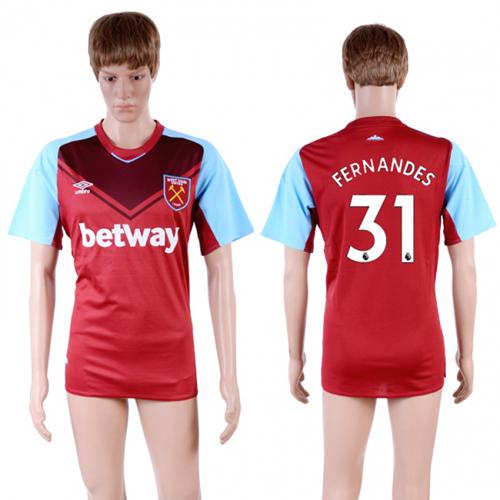 West Ham United #31 Fernandes Home Soccer Club Jersey